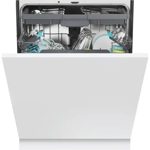 Masina de spalat vase incorporabila Candy Rapido CS 5C4F1A, 15 seturi, 8 programe, Clasa C, 3 cosuri, WiFi, Wash & Dry 35', Motor Speed-Drive Inverter , Automatic Open Door, MaxiTub, Aquastop, 60 cm (Alb)