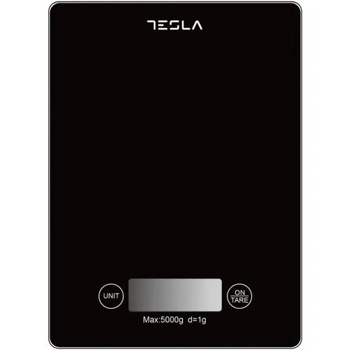 Cantar de bucatarie Tesla KS201B, 5kg, ecran LCD, functie Tara, Sticla (Negru)