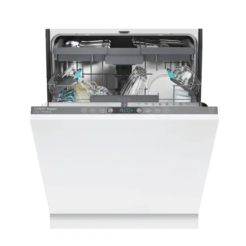 ​Masina de spalat vase complet incorporabila Candy Rapidò CI 6E7F1A, 16 seturi, 8 programe, Motor Speed-Drive Inverter, Conectivitate Wi-Fi si Bluetooth, Clasa energetica E (Alb)​