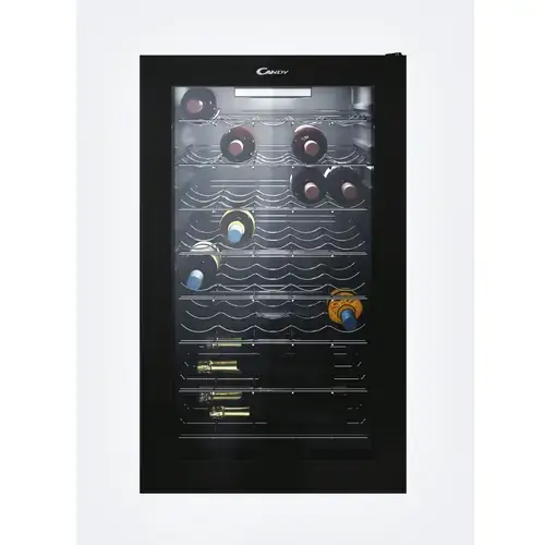 Vitrina de vinuri Candy CWC 150EM/NF, 41 sticle, Clasa G, MonoZone, Iluminare LED (Negru)