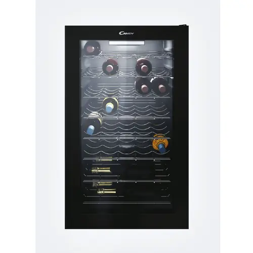 Vitrina de vinuri Candy CWC 150EM/NF, 41 sticle, Clasa G, MonoZone, Iluminare LED (Negru)