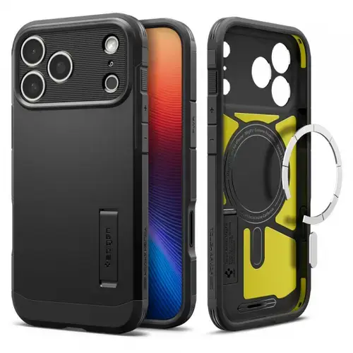 Husa MagSafe pentru Apple iPhone 17 Pro Max, Spigen, Tough Armor T, Neagra