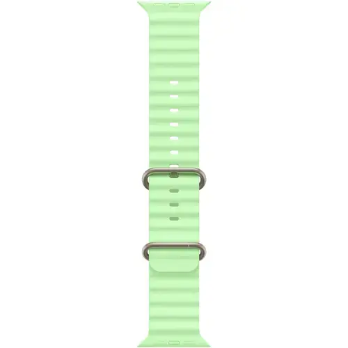 Curea pentru Apple Watch 49mm, Ocean Band - Natural Titanium Finish (Verde deschis)