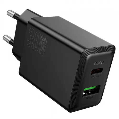 Incarcator Retea HOCO N71, 30W, 3A, 1 x USB-A - 1 x USB-C (Negru)