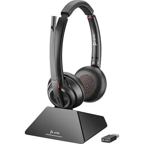 Casti Call Center Poly Savi 8220 UC, Bluetooth, Certificat Microsoft Teams, Microfon cu anulare zgomot (Negru)