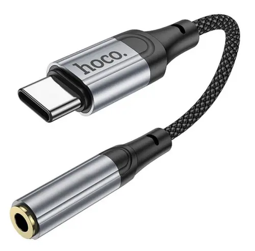 Adaptor Audio USB-C - 3.5mm HOCO LS36, 0.12m, Negru