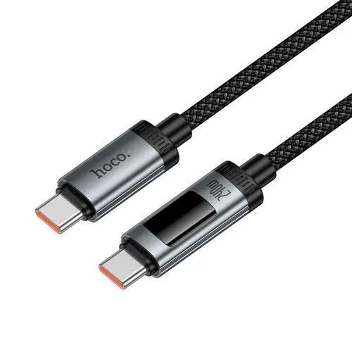 Cablu Date/Incarcare HOCO Display U148, USB-C - USB-C, 240W, 1.2m (Negru)