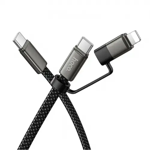 Cablu Date si Incarcare USB-C - Lightning / USB-C HOCO X125, 60W, 1m, Negru