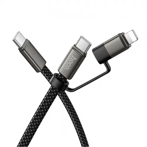 Cablu Date si Incarcare USB-C - Lightning / USB-C HOCO X125, 60W, 1m, Negru