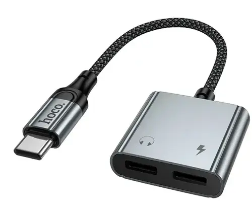 Adaptor Audio USB-C - USB-C / USB-C HOCO UPA34A, Gri