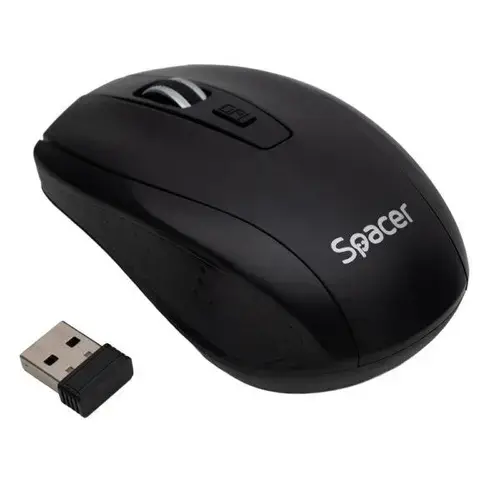 Mouse Wireless Spacer Spacer SPMO-WS-BK-04, USB, 1600 DPI, Negru