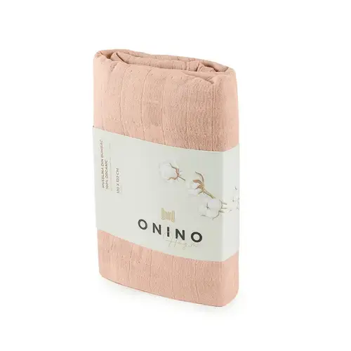 Muselina multifunctionala din bumbac 100% organic ONINO HUG.me Sandy Rose,  120 x 120 cm, certificata GOTS