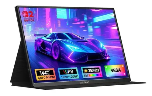 Monitor IPS LED Zeuslap 16inch P16 Ultra, 1920 x 1200, miniHDMI, USB-C, Boxe, 144 Hz, 3 ms (Negru)