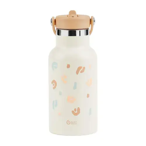 Sticla termoizolanta din inox Babymoov  Little Explorer Animal Print Ivory, 350 ml