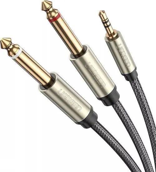 Cablu audio Ugreen UGR544GRY, Jack 6.3mmx2 la Jack 3.5mm, 1m