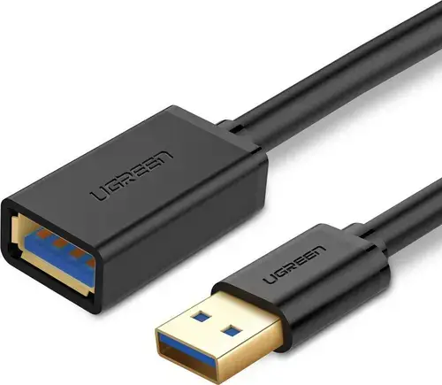 Cablu prelungitor USB Ugreen 10373, USB-A - USB-A, 2m (Negru)