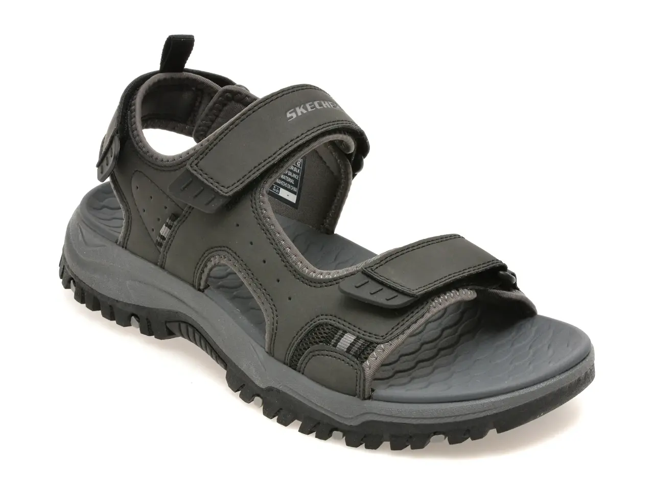 Sandale SKECHERS negre, PREWITT, din piele ecologica