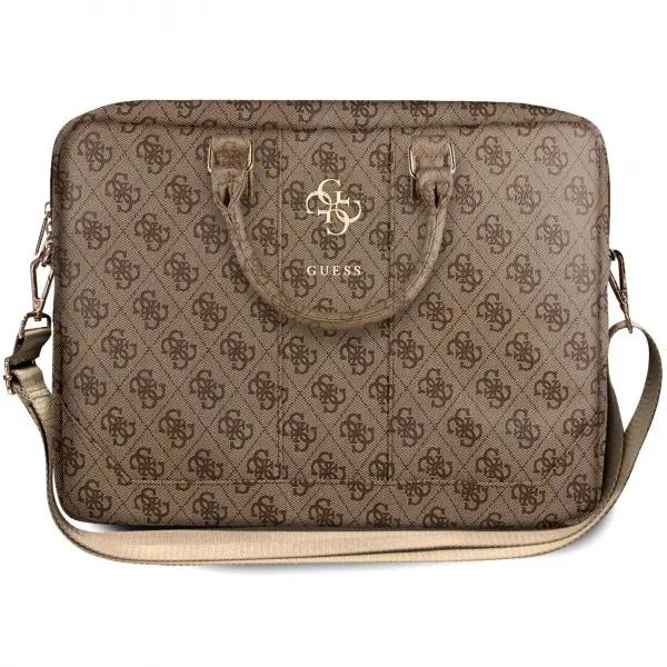 Geanta Guess 4G Metal Logo pentru Laptop 15inch - 16inch, Maro