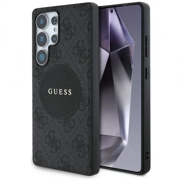 Husa MagSafe pentru Samsung Galaxy S25 Ultra S938, Guess, 4G Circle Classic Logo, Neagra