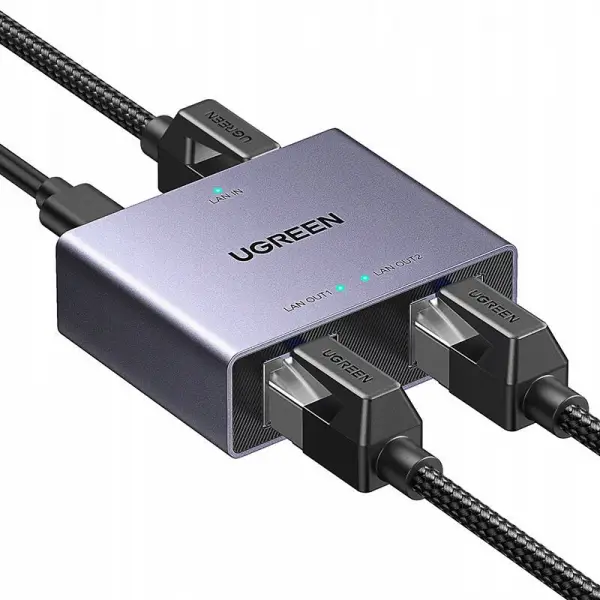 Splitter Retea UGREEN NW301, RJ45 - 2 x RJ45, Gri
