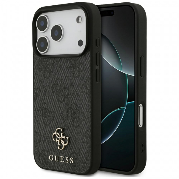 Husa MagSafe pentru Apple iPhone 17 Pro, Guess, 4G Small and Classic Logo, Neagra