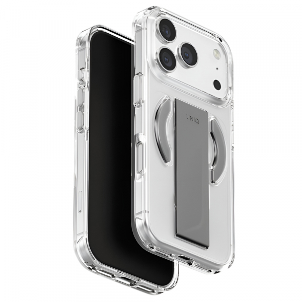 Husa MagSafe pentru Apple iPhone 17 Pro Max, UNIQ, Heldro Air MagClick, Transparenta Gri
