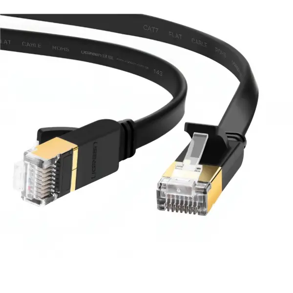 Cablu Retea UGREEN NW106 Flat, UTP, Cat7, 10m, Negru