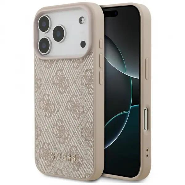 Husa pentru Apple iPhone 17 Pro, Guess, 4G Classic, Roz