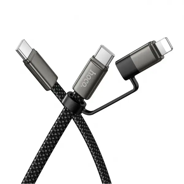 Cablu Date si Incarcare USB-C - Lightning / USB-C HOCO X125, 60W, 1m, Negru