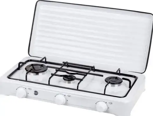 Plita de exterior MPM SMILE-KN-03/1K, 3 Arzatoare (Alb)