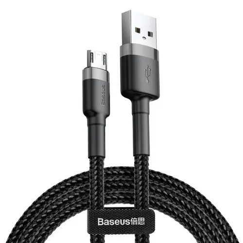 Cablu de date Baseus Cafule, Micro USB - USB, 0,5 metri, 2.4A (Negru)