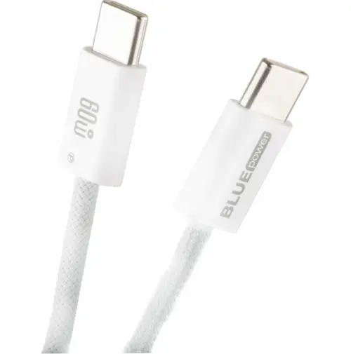 Cablu Date si Incarcare USB-C - USB-C Blue Power NB-Q273, 60W, 1m (Alb)