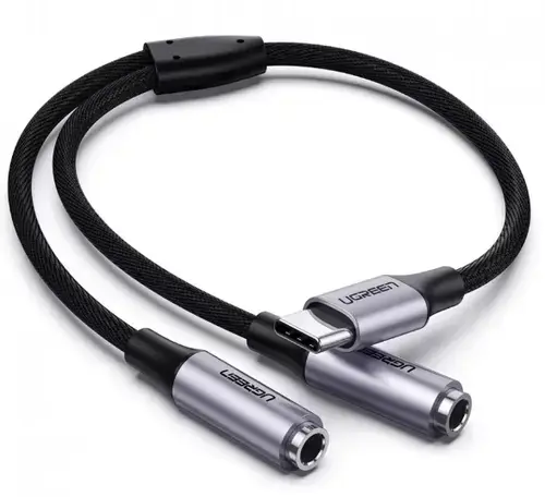 Adaptor Audio USB-C - 2 x 3.5mm UGREEN AV144, 0.20m, Gri