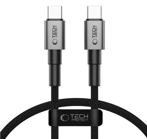 Cablu Date si Incarcare USB-C - USB-C Tech-Protect Ultraboost EVO, 60W, 0.5m, Gri