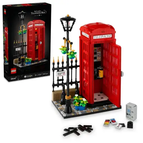 LEGO® Ideas - Cabina telefonica rosie din Londra 21347, 1460 piese