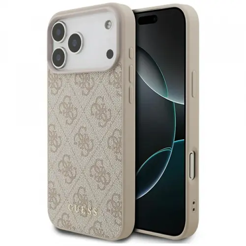 Husa pentru Apple iPhone 17 Pro Max, Guess, 4G Classic (Maro)
