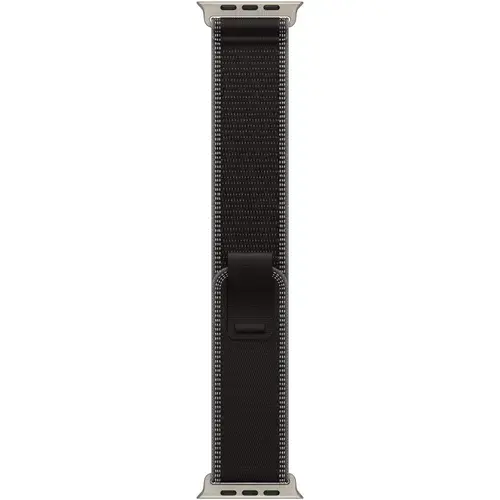 Curea Smartwatch Apple MFT94ZM/A pentru Watch 49mm, Trail Loop - M/L - Natural Titanium Finish (Negru/Gri)