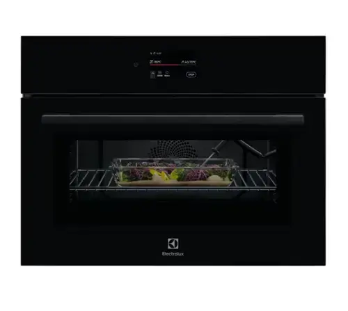 Cuptor incorporabil multifunctional compact Electrolux LVL9E2XZ, Electric, Convectie, Functie microunda 1000 W, TFT Activ (Supex4), WI-FI, Panel frontal de sticla, Afisaj digital, Inchidere amortizata a usii, 90 de programe predefinite (Negru)