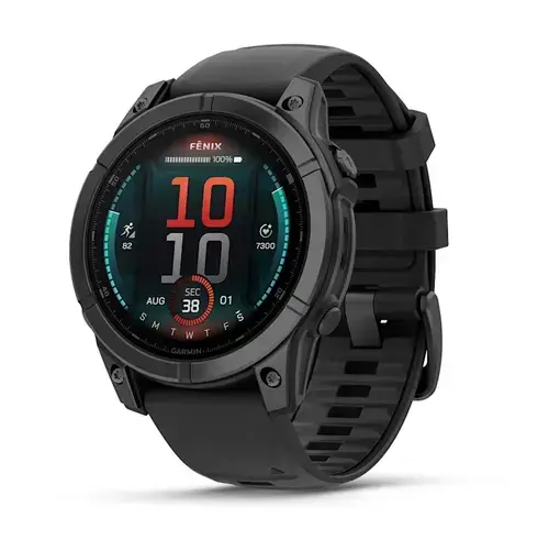 Smartwatch Garmin Fenix E, Ecran AMOLED 1.3inch, 47mm, 16GB Flash, GPS, Bluetooth, ANT+, Wi-Fi, 10 ATM (Negru)