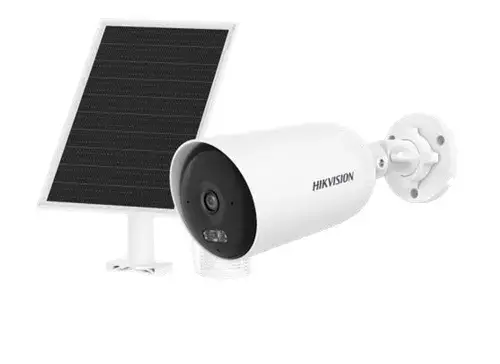 Camera supraveghere video exterior Hikvision Solar DS-2CFS04/4G(2.8MM), Bullet, 4MP, 4G, Panou solar, Microfon, Difuzor, IP66