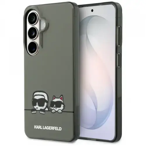 Husa MagSafe pentru Samsung Galaxy S26 S942, Karl Lagerfeld, IML Karl & Choupette Peekaboo Logo, Negru
