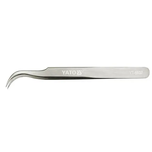 Penseta cu varf curbat, Yato YT-6907, inox, 115mm