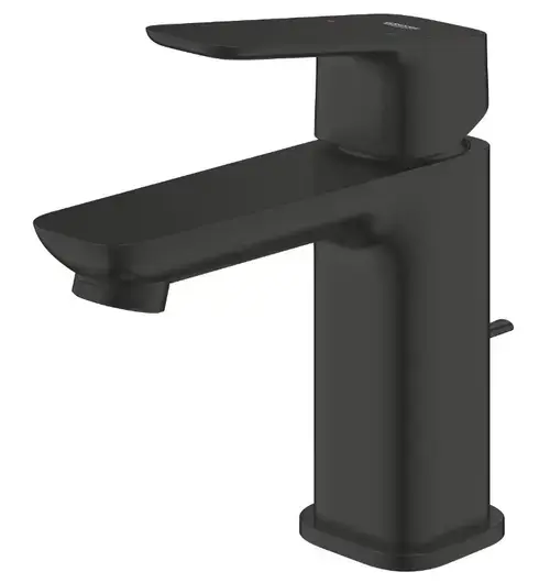Baterie lavoar Grohe Cubeo 1016942430, S, monocomanda, ventil, mat, Negru