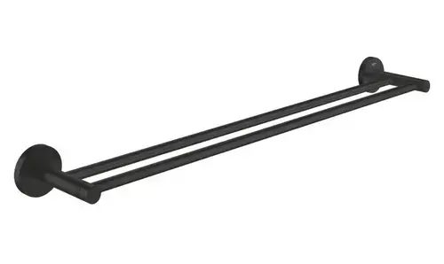 Bara prosop dubla Grohe Essentials, 1024732430, pe perete, 600 mm, metal, mat, Negru