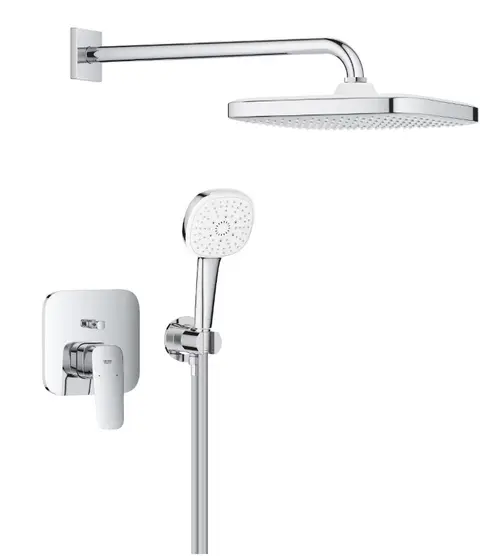 Set de dus incorporat Grohe Cubeo Tempesta 250, Doar parte exterioara, Fara unitate interioara incorporata, 3 functii, Crom