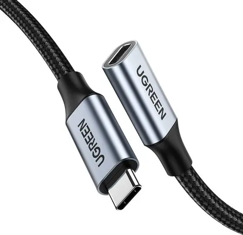 Adaptor USB Ugreen 30205, USB Type-C Mama la USB Type-C Tata, 100 W, 1m (Negru)