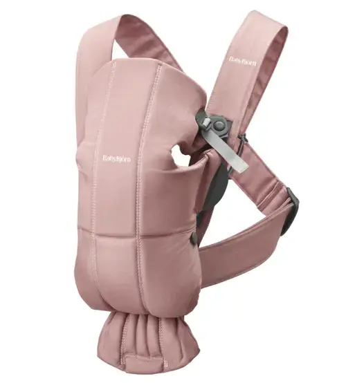 Marsupiu anatomic BabyBjorn Mini, cu pozitii multiple de purtare, Tesatura, Roz