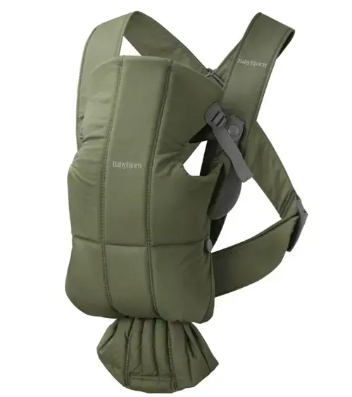 Marsupiu anatomic BabyBjorn  Mini, cu pozitii multiple de purtare, Tesatura, Verde