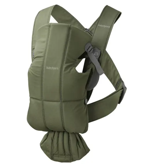 Marsupiu anatomic BabyBjorn  Mini, cu pozitii multiple de purtare, Tesatura, Verde