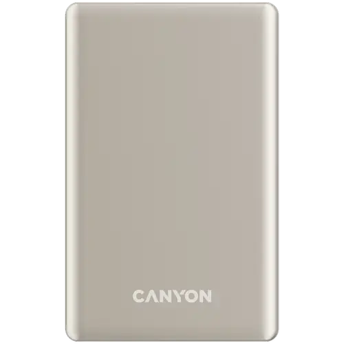 Acumulator extern CANYON OnPower 510 slim, Wireless, Magnetic, 10000 mAh, 20 W PD (Bej)